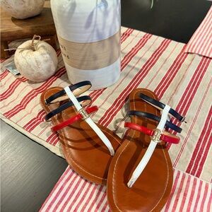 Tommy Hilfiger Red, White, and Blue Sandals